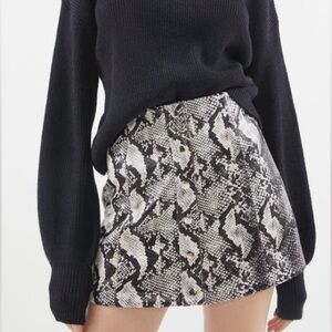 Urban Outfitters Siren Snake Print Button-Front Mini Skirt